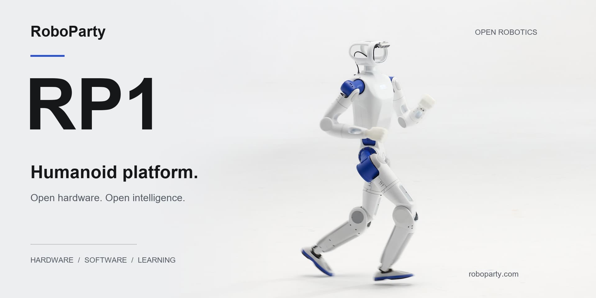 RoboParty’s official RP1 humanoid platform banner
