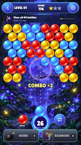 Find your next perfect shot — actual Bubble Bloom development gameplay
