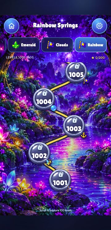 Follow the glowing path — actual Bubble Bloom development gameplay