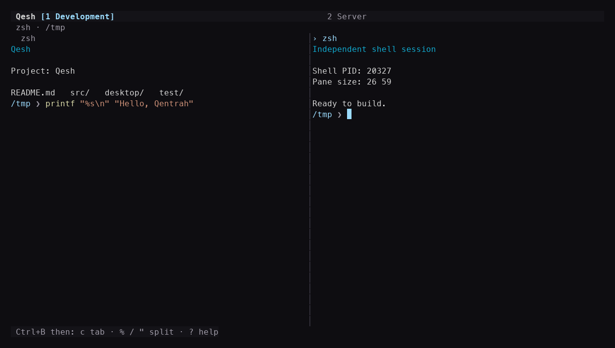 Qesh terminal workspace
